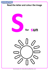 In our solar system, we know the sun as the center of the solar system. Read Letter S And Color The Sun Worksheets For Preschool Kindergarten Grade Art And Craft Worksheets Schoolmykids Com