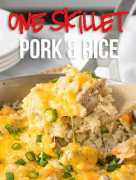 Make our pork and mashed potato casserole, using leftover diced pork, frozen peas and carrots, mashed potatoes, and a flavorful sauce. Cheesy Pork And Rice Skillet I Wash You Dry