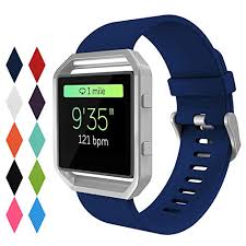 Fitbit Blaze Bands Kingacc Soft Accessory Replacement Band For Fitbit Blaze With Metal Buckle Fitness Wristband Strap Women Men 1 Pack Rock Blue