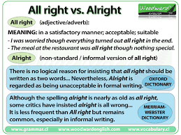 All Right Vs Alright English Grammar English Vocabulary English Phrases