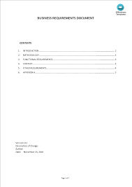 Business Requirements Document Template Templates At Allbusinesstemplates Com