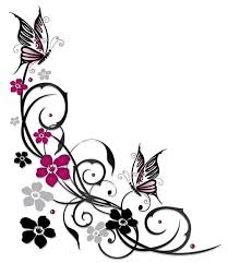Ornament Floral With Butterflies Vectors Material 03 Flower Drawing Butterfly Tattoo Designs Butterfly Drawing
