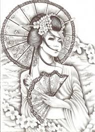 Geisha Tattoo Designs Half Angel Demon Wings Tattoo Tribal Tattoos Designs Here Is A Geisha Tattoo Design Japanese Geisha Tattoo Japanese Warrior Tattoo