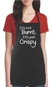 Funny Chef Aprons For Men Women It S Not Burnt It S Just Crispy Kitchen Apron Aprons For Men Kitchen Aprons Funny Aprons For Men