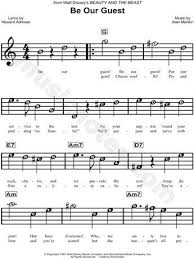 Be Our Guest From Beauty And The Beast Sheet Music For Beginners In C Major Download Print Trumpet Sheet Music Piano Music Clarinet Sheet Music