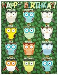 Birthday Chart For Classroom Ideas Birthday Owl Chart Mardel Classroom Birthday Owl Theme Classroom Owl Classroom