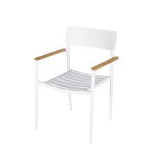 Chaise De Jardin Professionnelle En Aluminium Blanc Et Teck Regate Pro Maisons Du Monde Gartensessel Teak Holz Teak