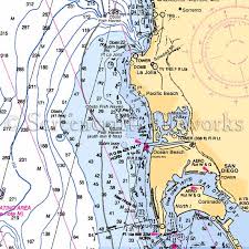 California La Jolla Pacific Beach Ocean Beach Nautical Chart Decor