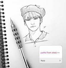 25 4k Likes 98 Comments Nikki Shooky Dough On Instagram I Guess I Really Like To Draw Berets Atee Kpop Drawings Drawings Dark Art Drawings