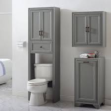 Black Bathroom Storage Cabinet Over Toilet Witton 22 W X 72 H Over The Toilet Storage Toilet Storage Small Bathroom Storage Over Toilet Storage
