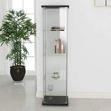 Jahabow is a manufacturer of commercial retail display cases for jewelry, luxury, pawn, sporting goods, cannabis and more. Amazon Com 64 H Contemporary 4 Shelf Glass Display Cabinet In Clear With Door Curio Cabinet Collection Display Case Floor Standing Bookshelf Corner Cabinet For Living Room Bedroom Home Office Black Kitchen Dining
