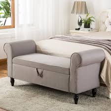 Homepop faux leather button tufted decorative bench with metal base, brown. Yongchuang Storage Ottoman Bench Bedroom Bench Bed Footboard Foottool Entryway Hallway Bench Ottomans For Living Room Bedroom 53010 Grey Amazon In Furniture