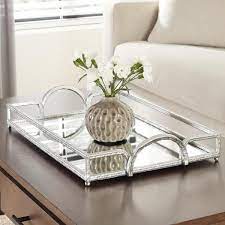 Home Decorators Collection Silver Hammered Metal Decorative Rectangle Mirror Tray P156067 1xx The Home Depot In 2021 Coffee Table Decor Tray Silver Tray Decor Mirror Tray Decor