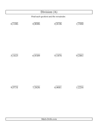 In synthetic division, unlike long division, you are only concerned with the coefficients in the polynomials. Division Worksheet One Digit Divisor And Four Beginning Worksheets Area 7th Grade Gmat Beginning Long Division Worksheets Worksheet Cbest Math Practice Test Grade 10 Module Math Division Homework Year 5 All About