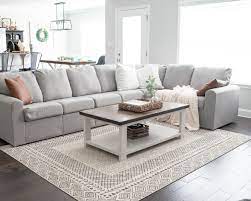 Farmhouse Sectional Comfortable Sofa Grey Sectional Family Living Rooms
