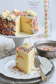 Fluffy Vanilla Birthday Cake With Sprinkles Life Made Sweeter Vanilla Cake Recipe Cake Recipes Cake