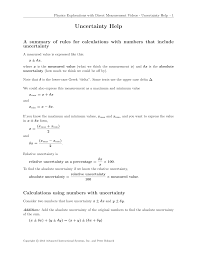 Http Www Webassign Net Bohphysvl1 Uncertainty Pdf