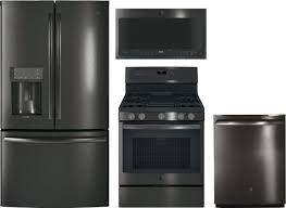 Enjoy free shipping on most stuff, even big stuff. Ge Gereradwmw8189 4 Piece Kitchen Appliances Package With French Door Refrigerator Gas Range Dishwasher And Over The Range Microwave In Black Stainless Steel