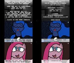 1325396 - dead source, suggestive, artist:pokehidden, pinkie pie, princess  luna, alicorn, earth pony, pony, banned forever, banned from equestria  daily, g4, chinese, explicit source, eyes closed, female, grimdark source,  grotesque source, high