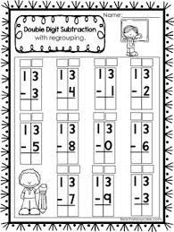Grade 2 column form subtraction worksheets with 2 digit numbers. 50 Double Digit Subtraction With Regrouping Printable Worksheets In A Pdf File Numbers 10 25 Prints A Math Subtraction Subtraction 1st Grade Math Worksheets
