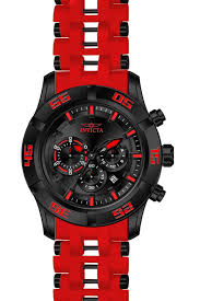 Black And Red Mens Watch Invicta 21821 Men S Watch Sea Spider Red Strap Chronograph Black Dial Watches For Men Mens Invicta Watches Luxury Watches For Men