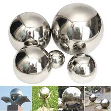 Decorative balls accent pieces : 38 Cm 15 Inch Garden Sphere Mirror Gazing Ball Silver Stainless Steel Polished Reflective Smooth Hollow Globe Ball Durable Colorful And Shiny Decorations Addition To Garden Patio Yard Home Garden Decor Garden Outdoors Garden