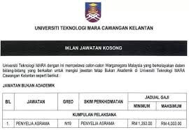 Untuk makluman, terdapat beberapa kekosongan jawatan yang dibuka untuk permohonan oleh pihak majlis amanah rakyat (mara). Kelantanese Jawatan Kosong Di Universiti Teknologi Mara Facebook