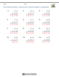 Popular free worksheets for teachers and parents. Double Digit Multiplication Worksheets 4th Grade