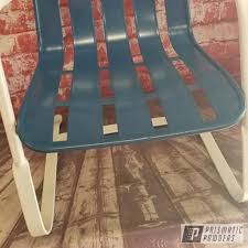 Shop blue and white striped outdoor furniture from pottery barn. Vintage Patio Chair Finished In Flat Lucky Blue Flat Troll Blue And Low Gloss White Prismatic Powders