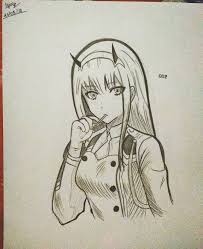 Zero Two From Darling In The Franxx Mangaka Instanime Illustration Illust Design Artist Draw An Darling In The Franxx Cool Art Drawings Zero Two