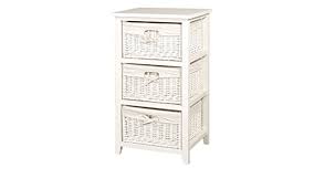 Oak Furniture House Korb Kommode Weiss Weide Hoch 3 Korbe Amazon De Kuche Haushalt