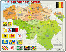 Karte von belgien mit den wichtigsten städten sowie den. Larsen Politische Karte Belgien