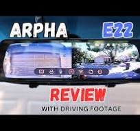 ARPHA E22 10" REARVIEW MIRROR DASH CAM REVIEW WITH DRIVING ...