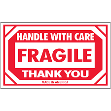 Our printed sticky fragile adhesive labels are extremely popular among businesses who advertise/sell fragile products. 3 X 5 Fragile Handle With Care Labels