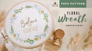 Free patterns for hand embroidery! Adorable And Humble Free Floral Wreath Hand Embroidery Pattern Dubai Khalifa