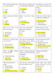 60s printable trivia questions and answers; Christmas Trivia Game 1 Esl Worksheet By Ccsensei