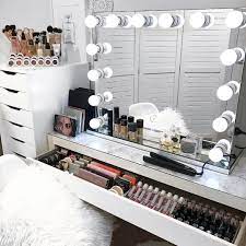 2 Weeks Till Christmas So Many Amazing Makeup Storage Items And Packs In Stock To Please Any Makeup Lover Vanity Makeup Rooms Dressing Table Tidy Vanity