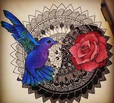 In this post you can see different images and photos of yin yang mandala tattoo sample made by different people of different ages. Bright Blue Hummingbird And Red Rose Over Yin Yang Mandala Tattoo Design Tattooimages Biz
