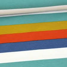 Sommersweat French Terry Streifen Bunt Weiss Taubenblau Orange Dunkel Olivgelb Jadegrun In 2020 Taubenblau Bunt Gelb