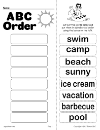 Create it, then sort it. Summer Alphabetical Order Worksheet Supplyme