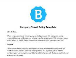 Check spelling or type a new query. Company Travel Policy Template