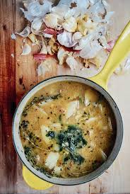 Roasted Garlic Soup With Potatoes Shallots And Fresh Herbs Recipe Soup Recipes Garlic Soup Stew Recipes