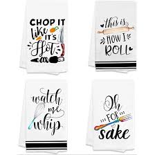 Amazon.com has been visited by 1m+ users in the past month Congyi Huafu Funny Kitchen Towels Dishcloths Sets Of 4 Best Housewarming Gifts Funny Dish Towels Cute Kitchen Towels New Home Housewarming Gifts Funny Sayings Towels Decorative Tea Towels Color Wayfair