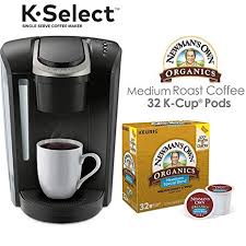 keurig k select coffee maker single serve k cup pod coffee brewer black and newmans own special blend k cup pods 32 count