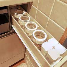 キッチン フレッシュロック 白パッキン スパイスボトル シンデレラフィット 収納見直し中 ๑ ㅂ و などのインテリア実例 2018 10 23 22 53 53 roomclip ルームクリップ システムキッチン 収納 引き出し キッチン 収納 引き出し 台所の引き出し