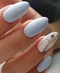 Baby blue nail designs acrylic nails nail art gallery baby blue nail. Blue White Nail Polish Black Dandelion Seeds Almond Nails Classy Nail Designs Sky Blue Nails Blue Nail Designs Blue Nail Art Designs