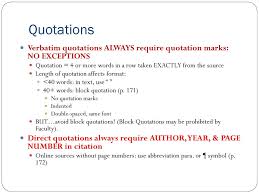 Block quotes should start on a new line and indent the block about ½ inch from the left margin. Apa In Text Citations Reference List Ppt Download