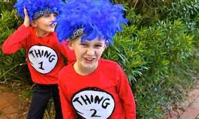 Costume dress up book week. Easy Costume Thing 1 And Thing 2 Costumes Kidspot