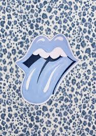 Blue Rolling Stones With Cheetah Print In 2020 Baby Blue Aesthetic Light Blue Aesthetic Blue Aesthetic Pastel