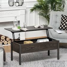 Dorel table that features a faux marble surface that adds elegance and improves your home decor. Homcom 39 Modern Lift Top Coffee Table Desk With Hidden Storage Compartment For Living Room Light Grey Woodgrain Overstock 17966889